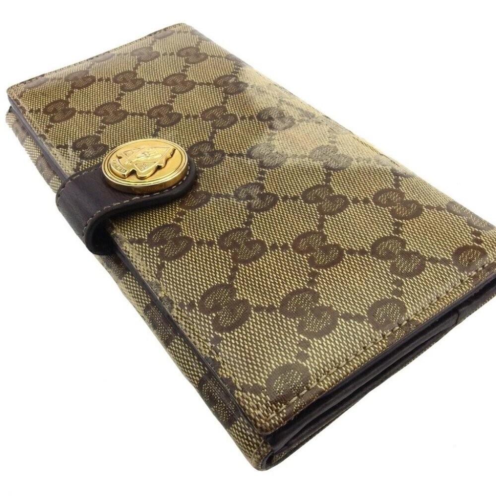 GUCCI Purse Beige brown gold Women 190350 Authentic secondhand